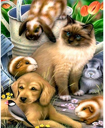 Painting Cats and Dogs 2000 Pieces Jigsaw Puzzles for Adults for Family Educational Games Decompression Toy 38 * 26cm von TNTEVX