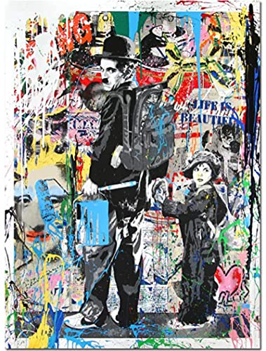 Puzzle 1000 Teile, farbenfrohe Charlie Chaplin-Graffiti-Replika, Lernspielzeug für Erwachsene, Geburtstagsgeschenk, Yp43Vq, 38 x 52 cm Puzzle 1000 Teile, farbenfrohe Charlie Chaplin-Graffiti-Replika, Lernspielzeug für Erwachsene, Geburtstagsgeschenk, Yp43Vq, 38 x 52 cm von TNTEVX