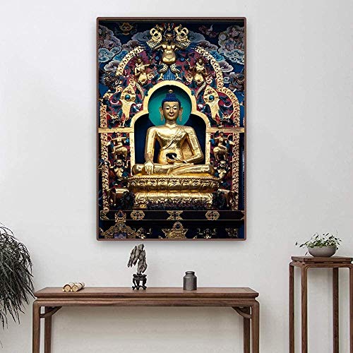 Puzzle 1000 Teile Buddha-Statue Buddhismus Indien Ganesha Leinwandgemälde Kunst Krishna Bild 50X75Cm 26x38CM von TNTEVX