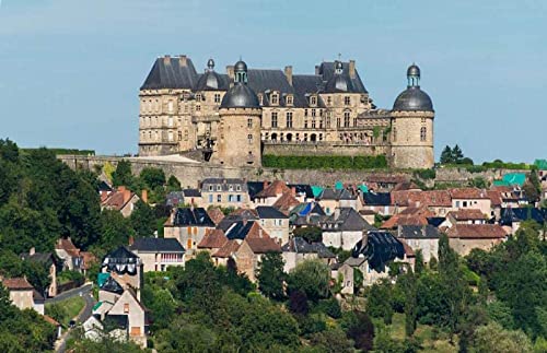 Puzzle 1000 Teile Chateau Hautefort, Dordogne, Frankreich für Erwachsene und Kinder, Spielzeug 38 x 52 cm von TNTEVX