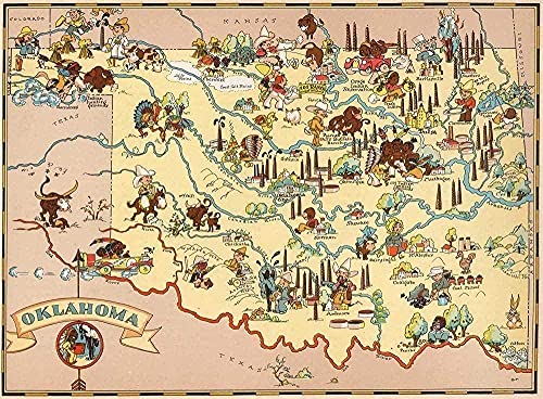 Puzzle 1000 Teile für Erwachsene Oklahoma Lern- und Spielkarte Dekorative Gemälde 26x38CM Puzzle 1000 Teile für Erwachsene Oklahoma Lern- und Spielkarte Dekorative Gemälde 26x38CM von TNTEVX