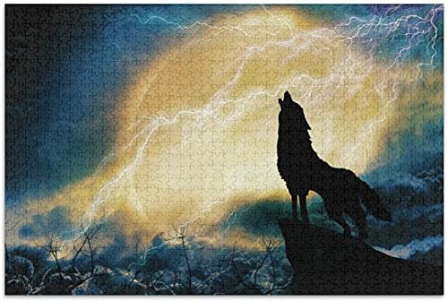 Puzzle 1000 Teile für Erwachsene und Kinder, Wolfsmond-Puzzle, Lernspiele, Heimdekoration, 26 x 38 cm von TNTEVX