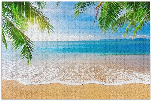 Puzzle 1000 Teile für Erwachsene und Kinder, tropischer Sommerstrand, Lernspiele, Heimdekoration, 50 x 70 cm von TNTEVX