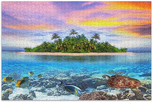 Puzzle 1000 Teile für Erwachsene und Kinder, tropisches Ozeanmeer, Sommer, Hawaii, Lernspiele, Heimdekoration, 50 x 70 cm von TNTEVX