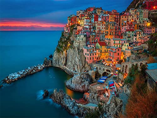 Puzzle 2000 Teile, Manarola, Italien, Geschenk zum Selbermachen, Moderne Wandkunst, Geschenk, Heimdekoration, 70 x 100 cm von TNTEVX