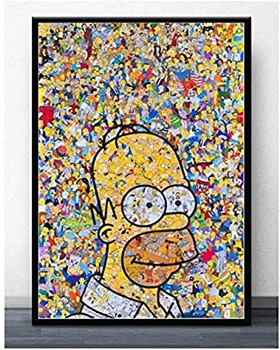 Puzzle 2000 Teile Zusammenbaubild S Art The Simpsons Scream Anime Cartoon Comics Simpson für Papierspielzeug für Erwachsene Dekompressionsspiel 70x100CM von TNTEVX