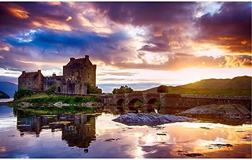 Puzzle für Erwachsene, 1000 Teile, Puzzle für Erwachsene, Eilean Donanle, Schottland, Puzzle, Kunstwerk, geistiges Lernspielzeug, 38 x 52 cm von TNTEVX