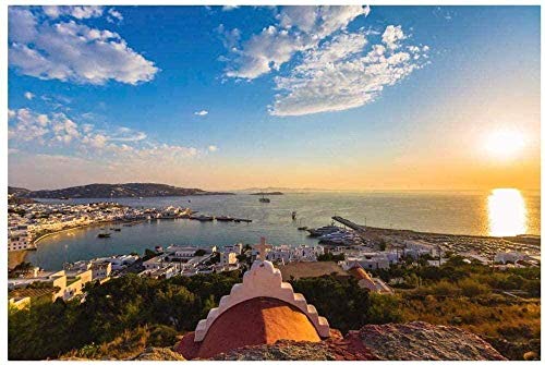 Puzzle für Erwachsene, 2000 Teile, Puzzles, pädagogisches Kinder-Lernspielzeug für Erwachsene, Mykonos Bay, Griechenland, 70 x 100 cm von TNTEVX