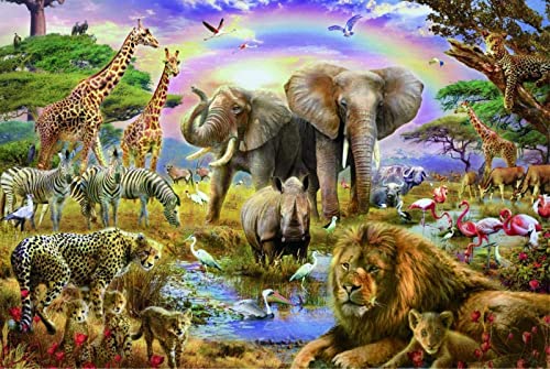 Puzzle mit 1000 Teilen für Erwachsene mit Wildtieren – Schweres, unmögliches Puzzle für Erwachsene – Dekoration für das Zuhause, 50 x 70 cm von TNTEVX