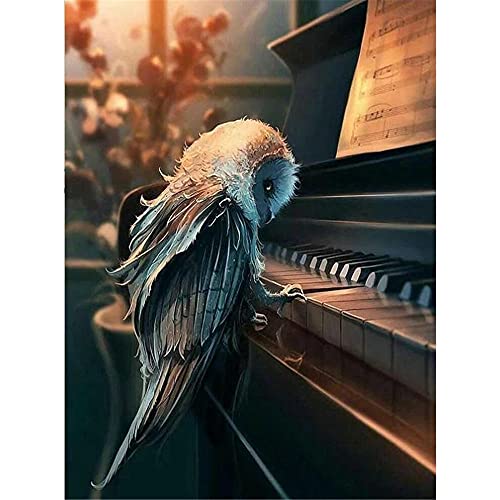 Puzzles for Adults, 1000 Pieces, Owl and Piano, Puzzles, 1000 Pieces Decoration painting38x26CM von TNTEVX