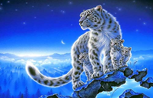 Schneeleopard und Junges Stehen auf dem Stein, 1000-teiliges Puzzlespiel für Erwachsene, Kinder, Familienpuzzleset, Lernspiele, Dekorationsgemälde, 50 x 70 cm Schneeleopard und Junges Stehen auf dem Stein, 1000-teiliges Puzzlespiel für Erwachsene, Kinder, Familienpuzzleset, Lernspiele, Dekorationsgemälde, 50 x 70 cm von TNTEVX