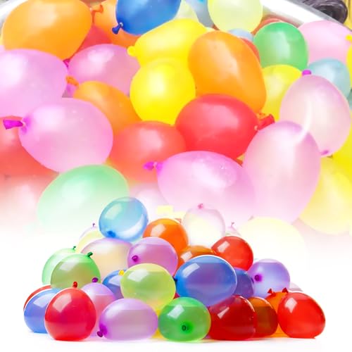 111 Stück Wasserbomben Balloons, Schnellfüller Wasserballons, 3 Bündel mit je 37 Wasserbomben, selbst verschließend ohne Knoten, Bunt Gemischt,viel Spaß von TNTOR