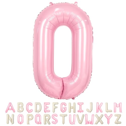 Folienballon Buchstaben O Rosa, 100cm XXL Pastell Rosa Helium Luftballon O, Große Alphabet Ballons Buchstabe O Pink, für Mädchen Geburtstag Hochzeit Jubiläum Babyparty Taufe Party Deko von TNYKER