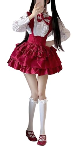 TO KU TOO YUO Süßes süßes Lolita-Kleider-Set, Lolita-Kostüm, Anime-Cosplay-Kostüm, Kostüm für Damen, Größe XL, 2 Stück von TO KU TOO YUO