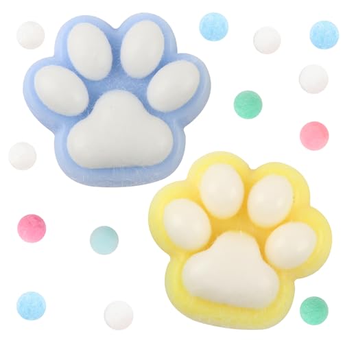 TOAOB 2 Stück Mehrfarbig Squeeze Spielzeug Katzenpfote Sensorische Anti Stress 7cm Cat Paw Squeeze Quetschspielzeug Flauschige Pfote Silikon Katzenpfoten Relief Stressabba von TOAOB THE ONE AND ONLY BABY