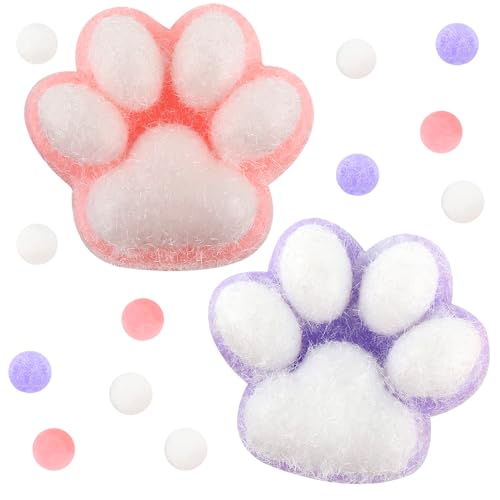 TOAOB 2 Stück Mehrfarbig Squeeze Spielzeug Katzenpfote Sensorische Anti Stress 7cm Cat Paw Squeeze Quetschspielzeug Flauschige Silikon Pfote Katzenpfoten Relief Stressabba von TOAOB THE ONE AND ONLY BABY