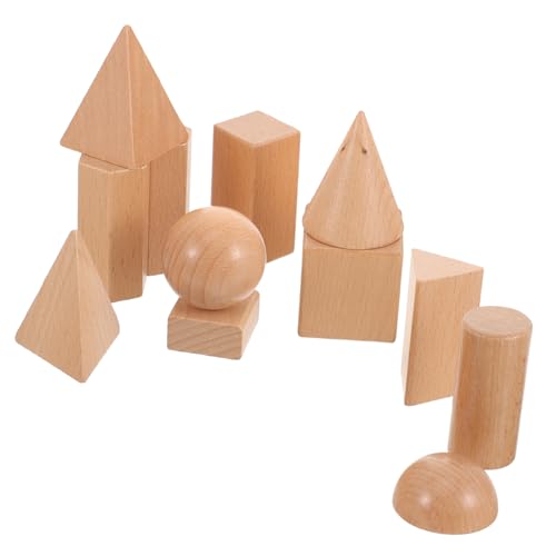 TOBBOMEY 1 Sätze Geometrisches Modell Lernspielzeug Für Den Haushalt Feste Formen Lernspielzeug Für Kinder Bausteine ​​für Kleinkinder Lernspielzeug Für Kleinkinder Geometrische Körper Holz von TOBBOMEY