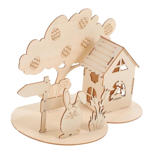 TOBBOMEY 1 Satz 3D-Puzzle-Kaninchen Puzzlematte Hölzernes DIY-Puzzle 3D-montagepuzzle Lernpuzzle Puzzles Für Kleinkinder Im Alter Von 1-3 Jahren Ostergeschenk Für Holz von TOBBOMEY