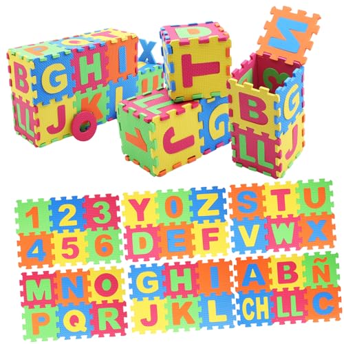 TOBBOMEY 1 Satz Bodenpuzzle mit Zahlen Bodenpuzzle mit Alphabet und Zahlen Spielmatte aus Schaumstoff Puzzlematte spaß Puzzle-Matte Teppich fußmatte Alphabetmatte Puzzle-Bodenmatte Eva von TOBBOMEY