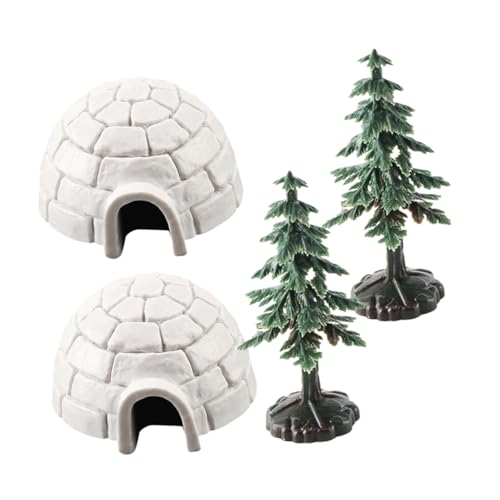 TOBBOMEY 1 Satz Iglu-Modell Eishaus-fotoornament Eishaus-Figuren- Kleines Eishaus-Ornament Weihnachtsdekoration Weihnachtsbaum Mini Iglu-Ornament Tiere Globen Plastik von TOBBOMEY