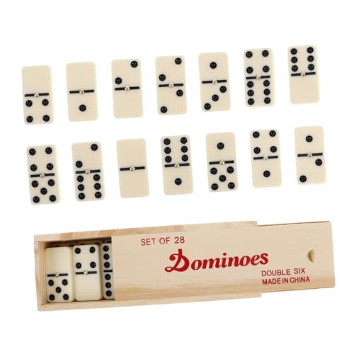 TOBBOMEY 1 Satz Lehrmittel für Brettspiele Domino Holz Domino familienspiel Gesellschaftsspiel Pädagogisches Dominospiel interessantes Domino- Domino-Halter von TOBBOMEY