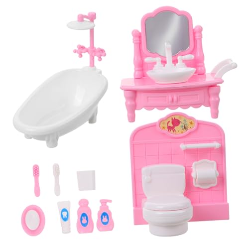 TOBBOMEY 1 Satz Puppenhausmöbel Badematten Für Badezimmer Puppenhauszubehör Mini Babypuppe Puppenhaus Möbel Badespielzeug Puppenhaustoilette Wanne Puppenstubenmöbel Heimdekoration von TOBBOMEY