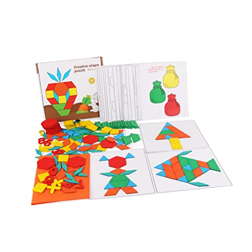 TOBBOMEY Pädagogisches Holz Tangram Puzzle Puzzle Spielzeug für Jungen und Mädchen Kreative Formen Vorstellungskraft Boost von TOBBOMEY