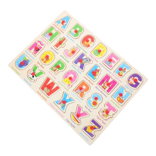 TOBBOMEY 1 Satz Spanisches Puzzle Spanisches Matching-Board Spanisches Rätsel Puzzle Für Kleinkinder Kinderspielzeug Puzzle-Spielzeug Sprachrätsel Für Kleinkinder Alphabettafel Holz von TOBBOMEY