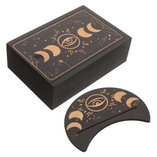 TOBBOMEY 1 Satz Tarot-Karten-Box fangen Kasse Andenken Decks tarotkarten Set Tarot Karten Set mit Buch Tarot Box zubehör Tarotkartenetui und -Halter Halterung für Tarotkarte hölzern Black von TOBBOMEY