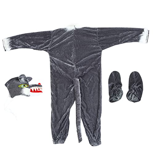 TOBBOMEY 1 Satz Tierkostüme Halloweenkostüm Bühnenkleidung Für Kinder Tierkostüm Anzug Performance-Kleidung Für Kinder Performance-Bekleidung Jungen-Outfit Kostüm Zeigen Goldener Samt Grey von TOBBOMEY