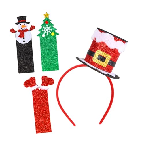 TOBBOMEY 1 Satz Weihnachtsmütze Stirnband Top-Hat-Stirnband Stirnband mit Pailletten Weihnachtsmützen Haarreifen Austauschbare Kopfbedeckung dekorative Weihnachtsstirnbänder Cosplay-Zubehör von TOBBOMEY