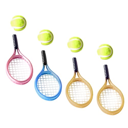 TOBBOMEY 1 Satz dekoratives Mini-Hauswerkzeug Miniatures verkleidungsaccessoires Dekoratives Zubehör Badminton Netz dekorative Mini-Dekoration Desktop-Mini-Tennisschläger Plastik von TOBBOMEY