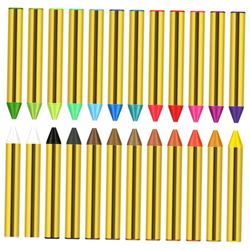 TOBBOMEY 1 Schachtel Face Buntstift Schminkschablonen Für Kinder Schminkstift Schminkzubehör Körperbemalungspalette Ölpastellstifte Gesichtsmalstifte in 24 Farben Umweltschutzölwachs von TOBBOMEY