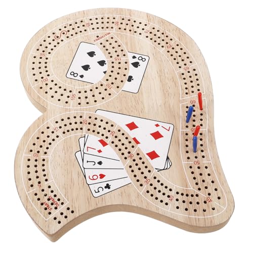 TOBBOMEY 1 Set Cribbage Schachbrett Tisch Cribbage Brett Steckbrett Kinder Cribbage Mit Zubehör Cribbageset Reise Cribbage Board Klassische Brettspiele Cribbage Pegs Aus Holz von TOBBOMEY