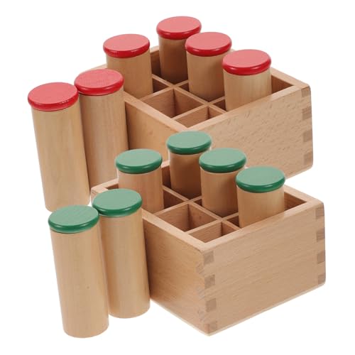 TOBBOMEY 1 Set Lautsprecher Sinnesspielzeug Lernspielzeug Lernspielzeug Kinderspielzeug Spielzeug Tonzylinder Montessori Kinderspielzeug Spielzeug Sensorische Lernwerkzeuge Holz von TOBBOMEY