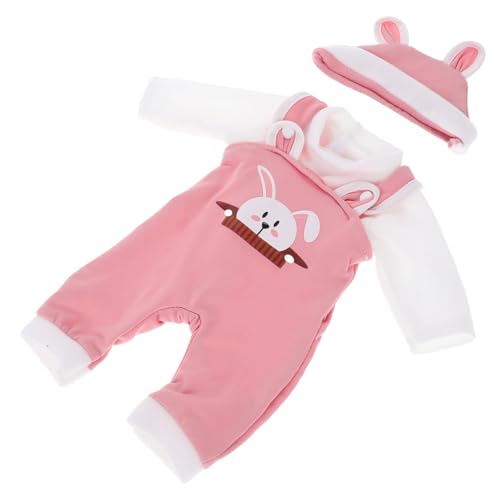 TOBBOMEY 1 Set Lebensechte Baby Puppe Hosenträger Kleidung Mit Hut Nette Puppe Kleidung Zarte Puppe Hut Puppe Strampler Kompakte Puppe Hut Zum Spielen von TOBBOMEY