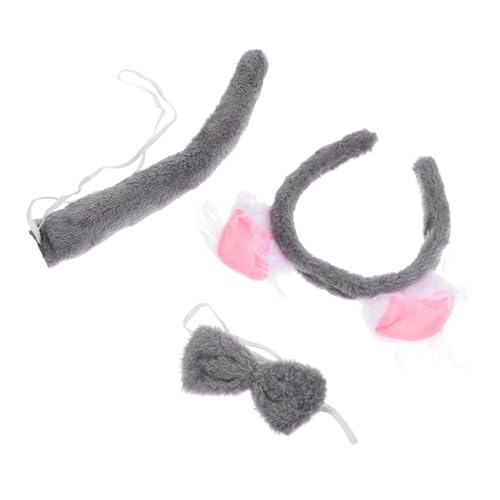 TOBBOMEY 1 Set Set Koala Tier Kopfschmuck Koala Stirnband Koala Cosplay Prop Koala Kostüm Zubehör Cosplay Koala Koala Ohren Stirnband Koala Kostüm Damen Tier Haarreifen Plüsch Grau von TOBBOMEY