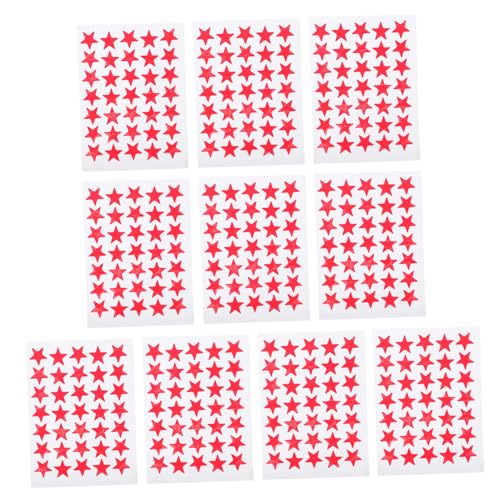 TOBBOMEY 10 Blatt Rote Selbstklebende Belohnungs sternaufkleber für Kindergarten Kinderzimmer Sticker Label für Schule und Zuhause TOBBOMEY 10 Blatt Rote Selbstklebende Belohnungs sternaufkleber für Kindergarten Kinderzimmer Sticker Label für Schule und Zuhause von TOBBOMEY