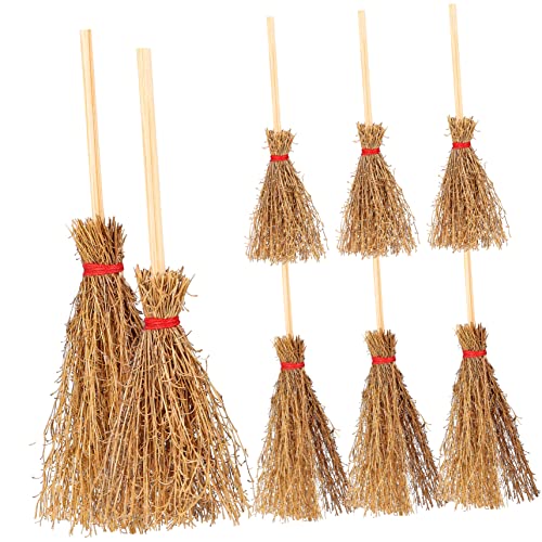 TOBBOMEY Miniatur Besen Handgefertigte Witches Brooms Für Puppenhaus Dekoration Halloween Accessoires Kleine Besen Für Hexen Und Kreative Bastelprojekte von TOBBOMEY