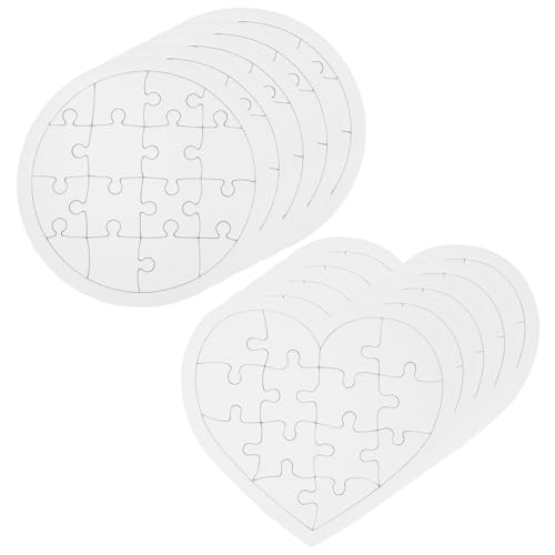 TOBBOMEY 10 Stück Teiliges DIY Blanko Puzzle aus Papier Kinderfreundlich zum Bemalen und Basteln Präzise Geschnittene Puzzle Teile in Herz Kreisform für Kreative Kunstprojekte und TOBBOMEY 10 Stück Teiliges DIY Blanko Puzzle aus Papier Kinderfreundlich zum Bemalen und Basteln Präzise Geschnittene Puzzle Teile in Herz Kreisform für Kreative Kunstprojekte und von TOBBOMEY