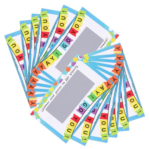 TOBBOMEY 100st Beschichtete Karten Zum Rubbeln Rubbelkarten Stickerspiel Abrubbeln Kratzaufkleber Rubbellose Spiel Aufkleber Abkratzen Lose Preise Abrubbeln Geburtstagskarten Lustig Papier von TOBBOMEY