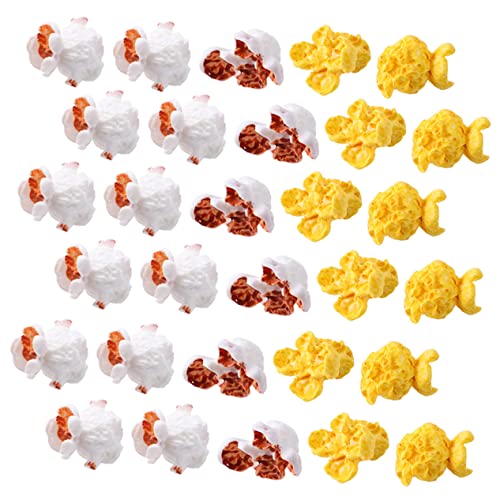 TOBBOMEY 100st Künstliches Popcorn Gefälscht Kleine Popcorn-Modelle Food-Foto-Requisiten Popcorn-Requisite Zubehör Für Popcornmaschinen Mini-Popcorn-zubehör Mini-hausdekoration Harz von TOBBOMEY