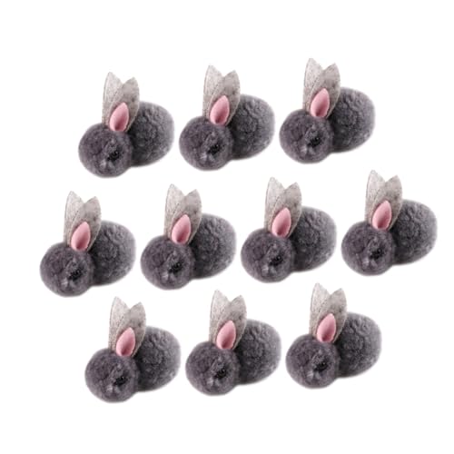 TOBBOMEY 10St Plüsch Häschen Bunny pummeluff Kuscheltier teigroller Ostern Plüschhasenspielzeug -Mini-Plüschhase Mini-Kaninchenspielzeug Kaninchenmaterial zum Selbermachen Grey von TOBBOMEY