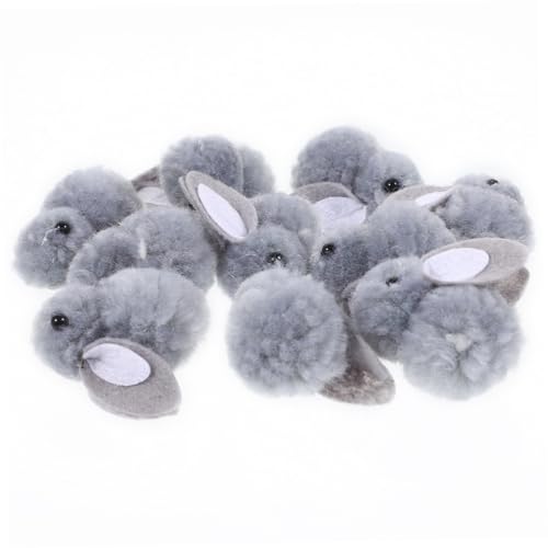 TOBBOMEY 10St Plüsch Häschen ausgestopft Spielzeug kleine Hasenplüschpuppe weicher Kleiner Hase Küken Cuddly Bunny Cute Accessories Plüschkaninchenpuppe Kleidung Kaninchen Dekor Grey von TOBBOMEY