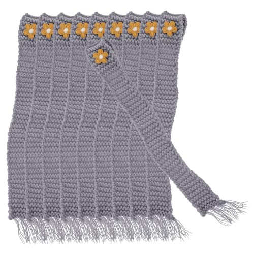 TOBBOMEY 10St Schal Oben Mini Socken Dekorativ Schal für Damen kuschelig cutermesserser DIY-Zubehör baumwolltücher bastelset basteln Kawaii Puppenschal winziger Schal Baumwolle Grey von TOBBOMEY