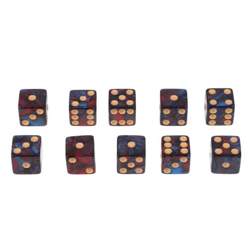 TOBBOMEY 10St große Lochpunktwürfel einzigartige Würfel Würfelspiel Spiel Würfel Bar beim Würfeln Würfel für Kinder roll The dice Rolling dice Acrylwürfel für die Party Pub-Spielzeug Blue von TOBBOMEY