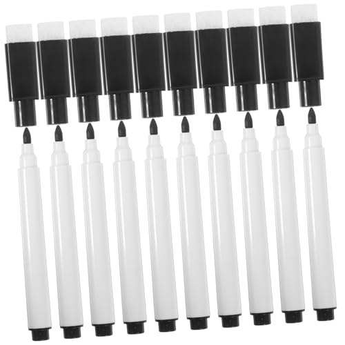 TOBBOMEY 10st Whiteboard-markerstifte Feine Whiteboard-stifte Trocken Abwischbarer Marker Mit Feiner Spitze Trocken Abwischbare Stifte Tafelstifte Abwischen Löschbare Stifte Plastik Black von TOBBOMEY