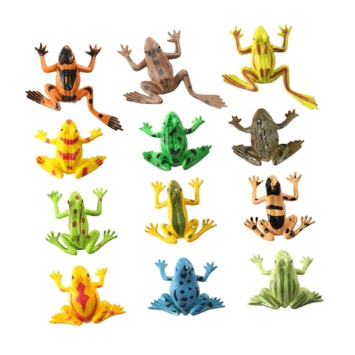 TOBBOMEY 12 Stück Teiliges Miniatur Frosch Modell Lebensechte Kleine Froschfiguren aus Kunststoff Detailreiche Landschaftsdeko für Lernspielzeug und Bastelgeschenk Geeignet für Mini Gärten TOBBOMEY 12 Stück Teiliges Miniatur Frosch Modell Lebensechte Kleine Froschfiguren aus Kunststoff Detailreiche Landschaftsdeko für Lernspielzeug und Bastelgeschenk Geeignet für Mini Gärten von TOBBOMEY