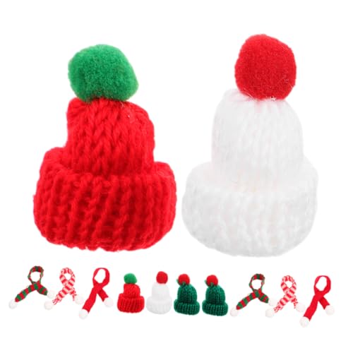 TOBBOMEY Bastelset für Mini-weihnachtsmannmützen Gestrickte Weihnachtsmütze Schneemann-schal Strickschals Zum Basteln für Weihnachtsdekorationsprojekte von TOBBOMEY