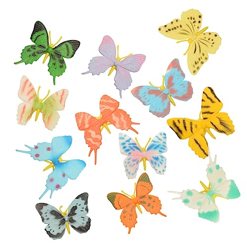 TOBBOMEY 12st Künstlicher Schmetterling Kreatur Figuren Schmetterlinge Figur Handwerk Schmetterlings-spielzeugfiguren Kidcraft-spielset Künstliche Schmetterlinge Lernspielzeug Modell PVC von TOBBOMEY